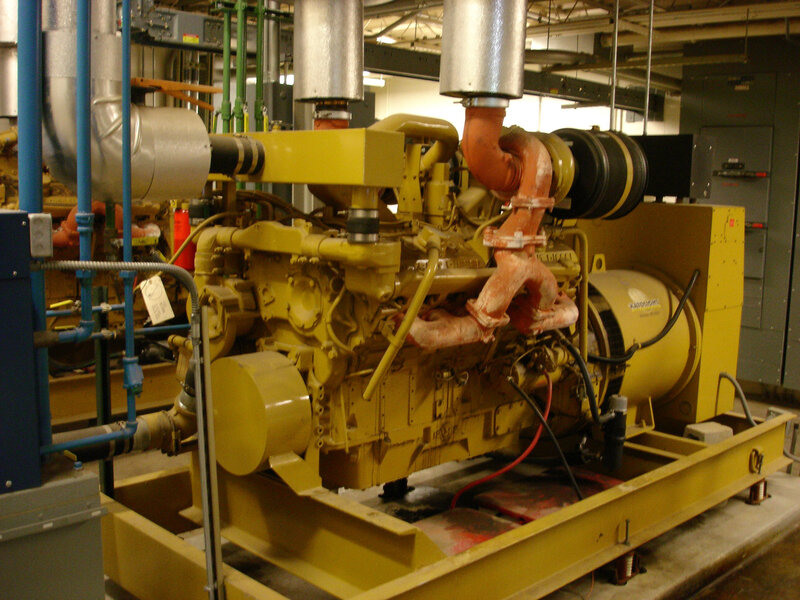 Yellow industrial generator engine