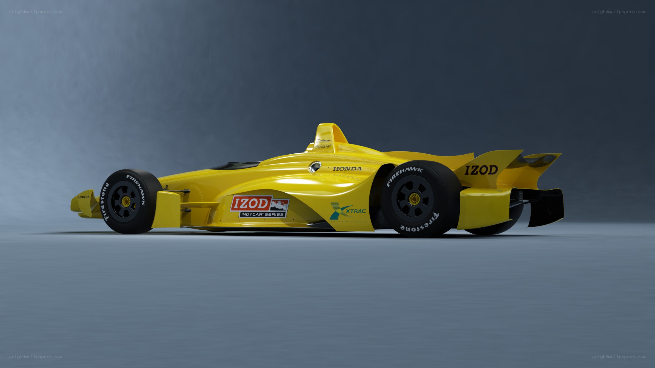 yellow indycar race car
