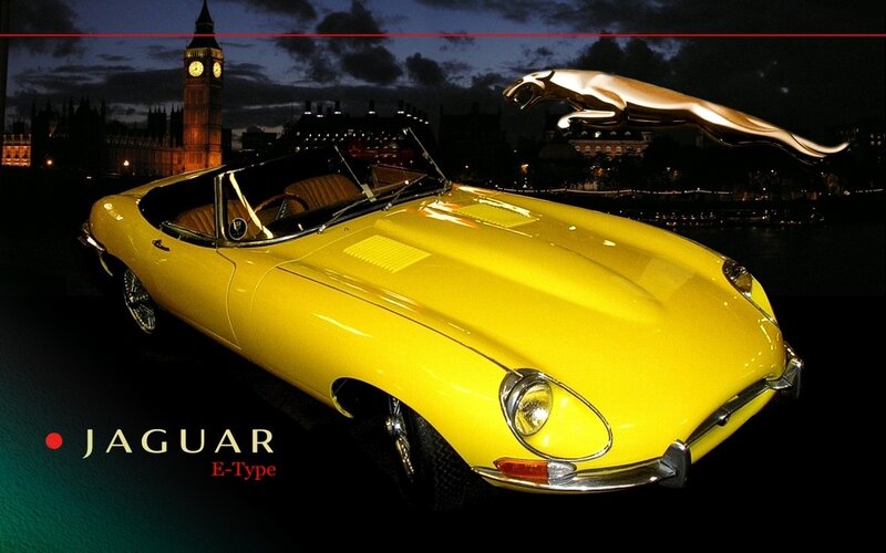 Yellow Jaguar E-type — Dramatic