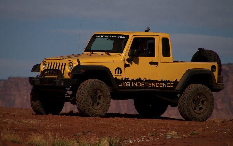 Yellow Jeep Truck — Dramatic