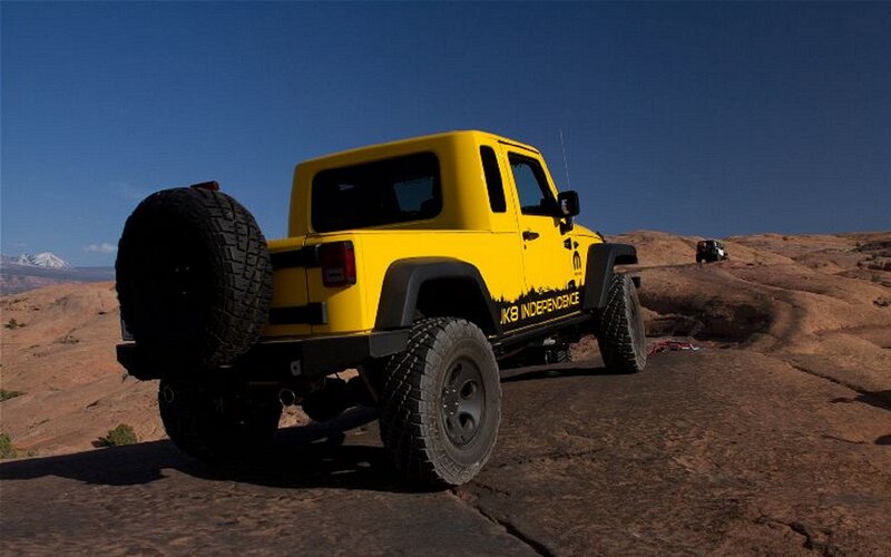 Yellow Jeep Wrangler — Dramatic