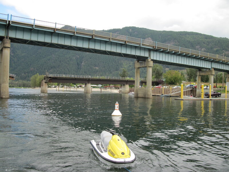 Yellow Jet Ski on Water — Green