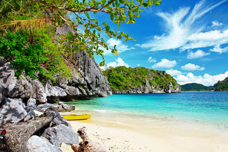 Yellow Kayak on Beach