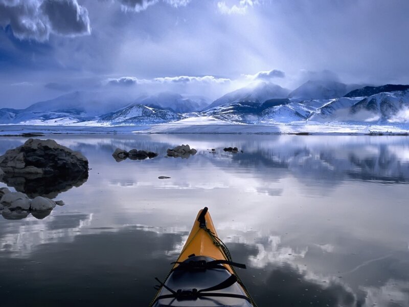 Yellow Kayak on Lake