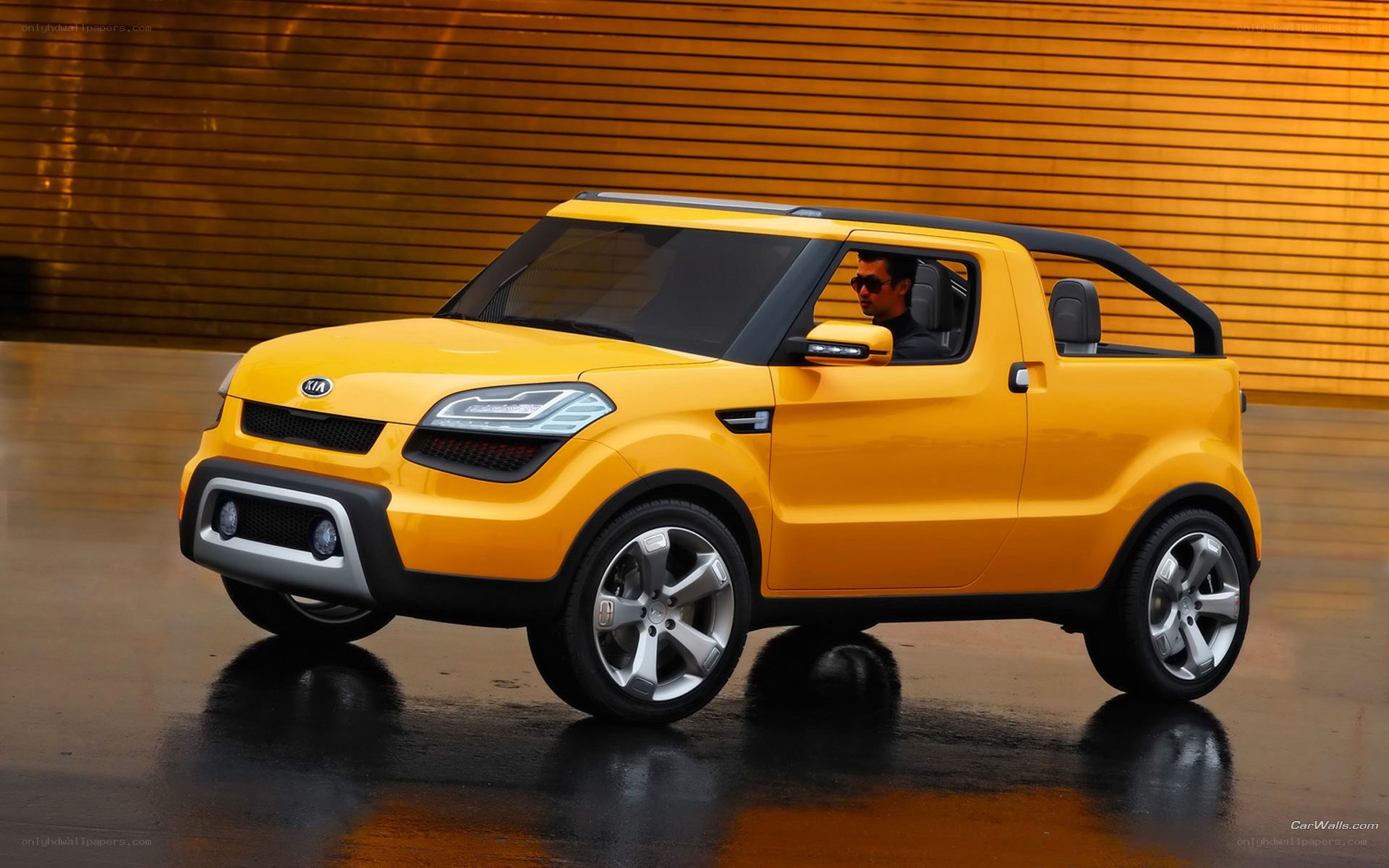 Yellow Kia concept car