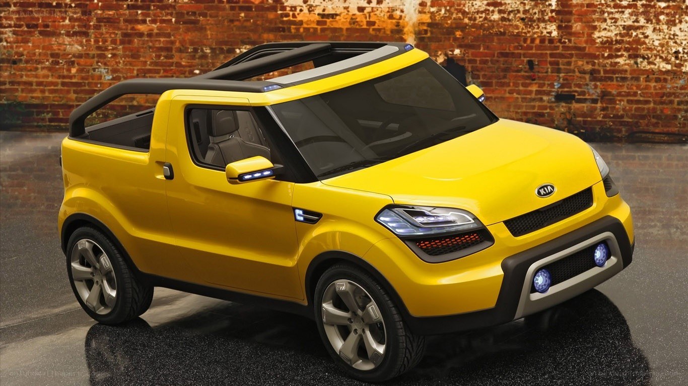 Yellow Kia concept truck