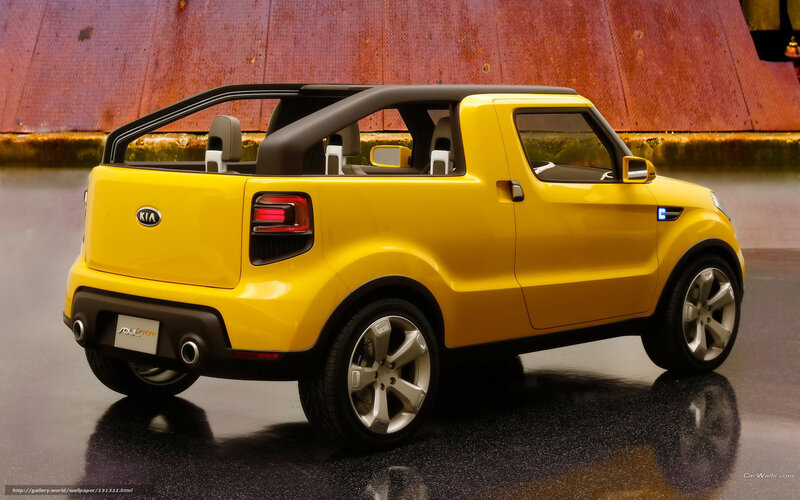Yellow Kia Soul Truck