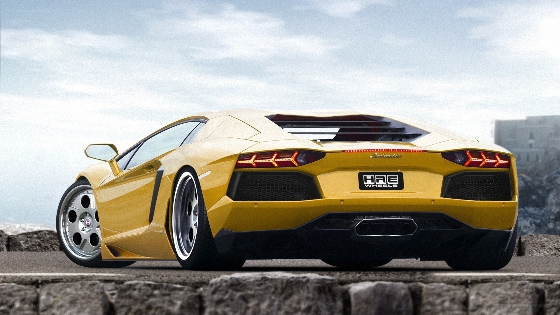 Yellow Lamborghini Aventador