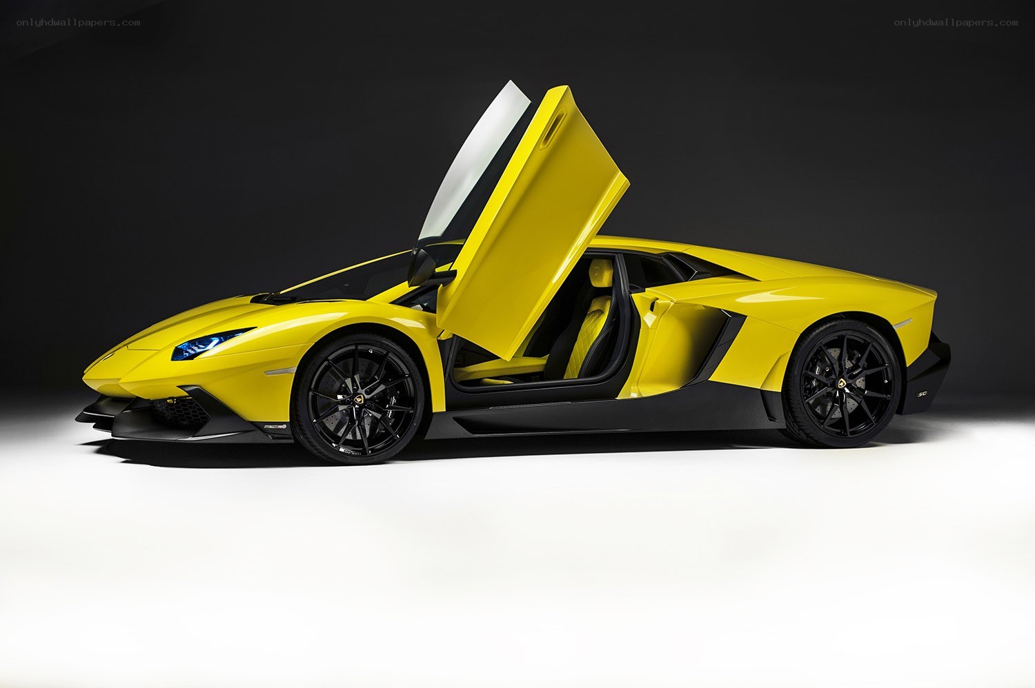 Yellow Lamborghini Aventador
