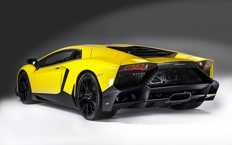 Yellow Lamborghini Aventador — Dramatic, Photograph