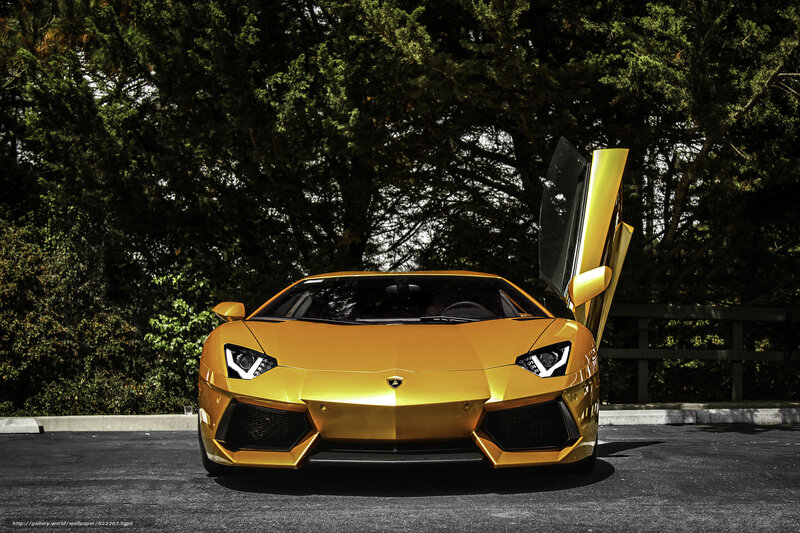 Yellow Lamborghini Aventador — Gold, Dramatic