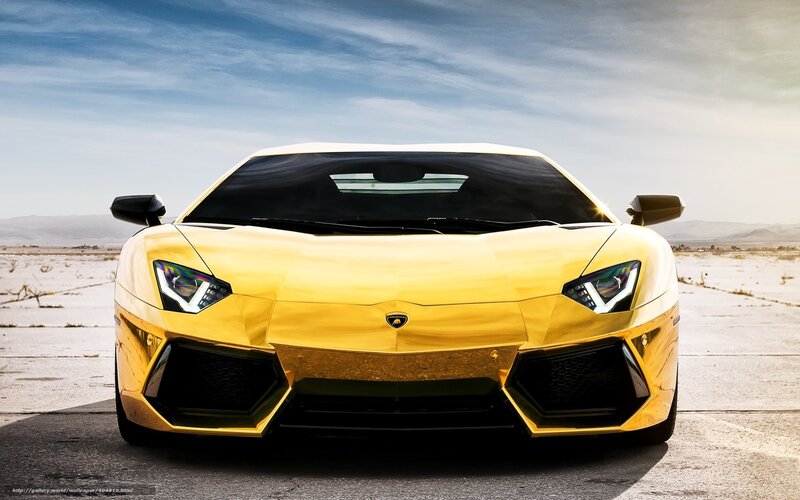 Yellow Lamborghini Aventador — Gold