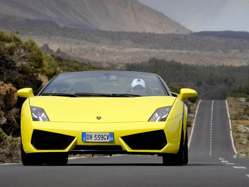 Yellow Lamborghini Car — Dramatic, Afternoon, Photograph, Driver