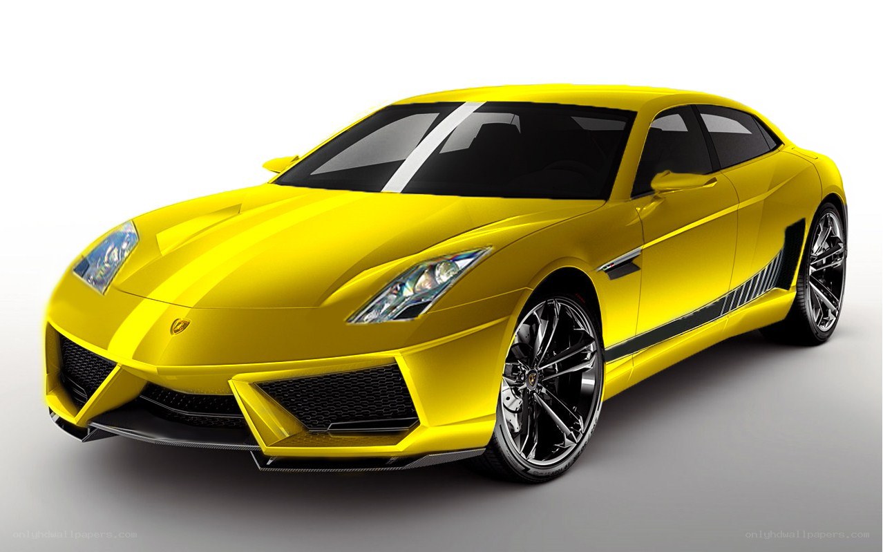 Yellow Lamborghini concept car