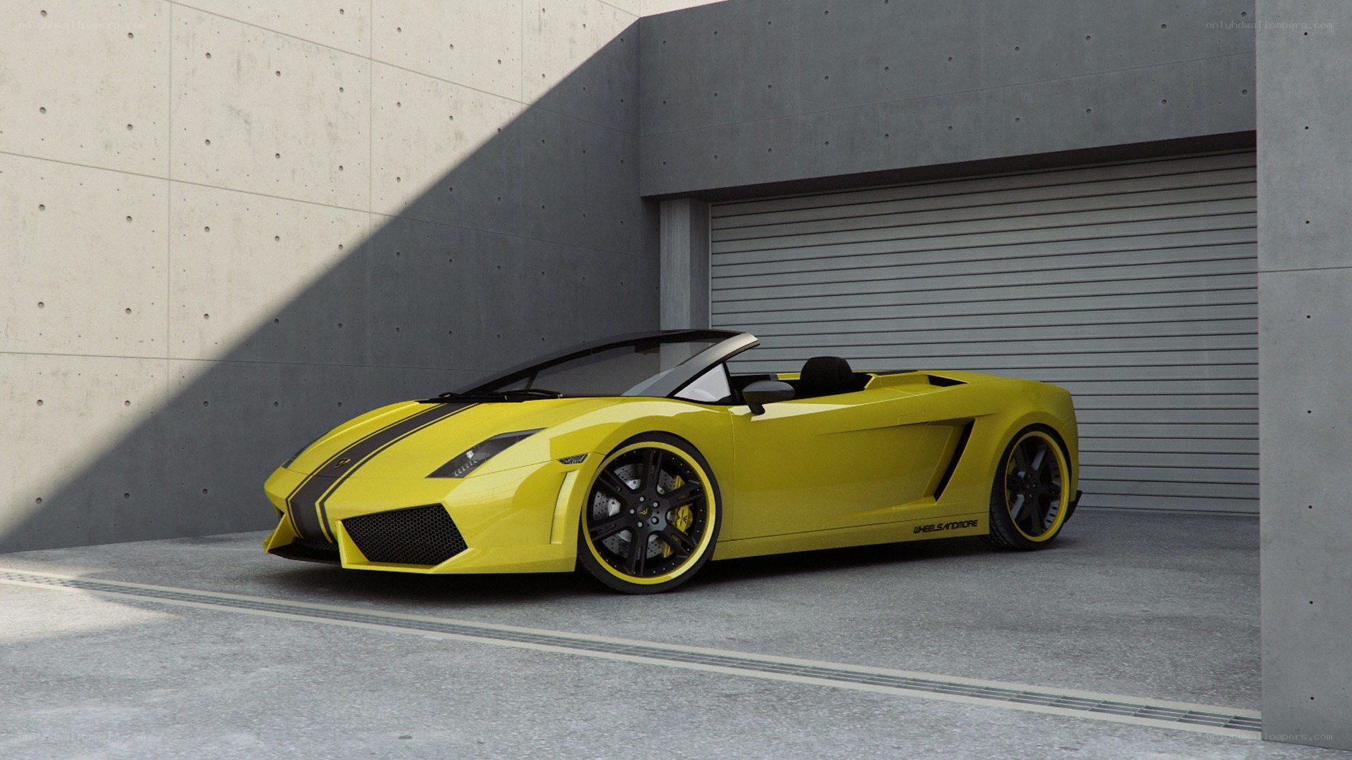 Yellow Lamborghini convertible
