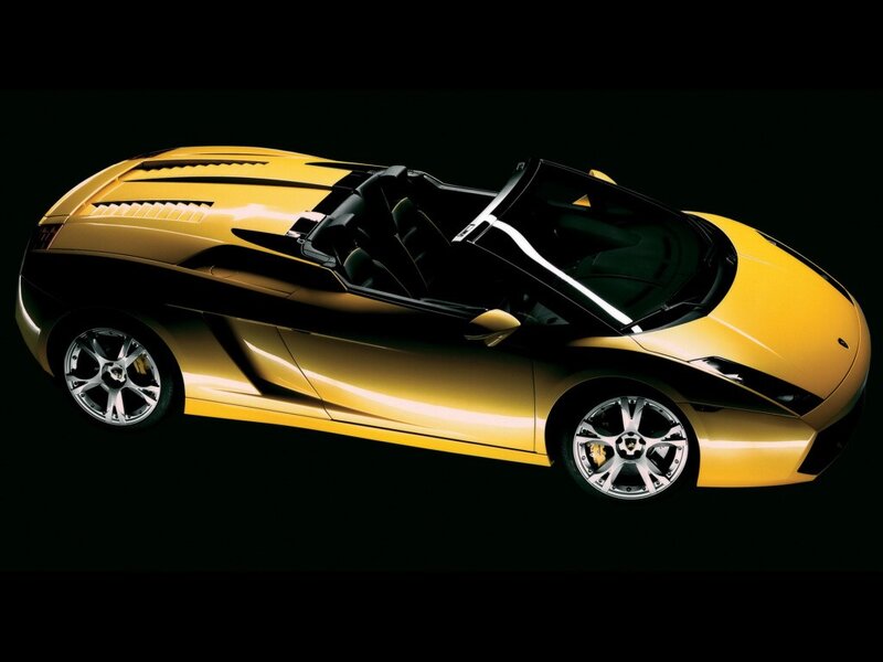 Yellow Lamborghini convertible