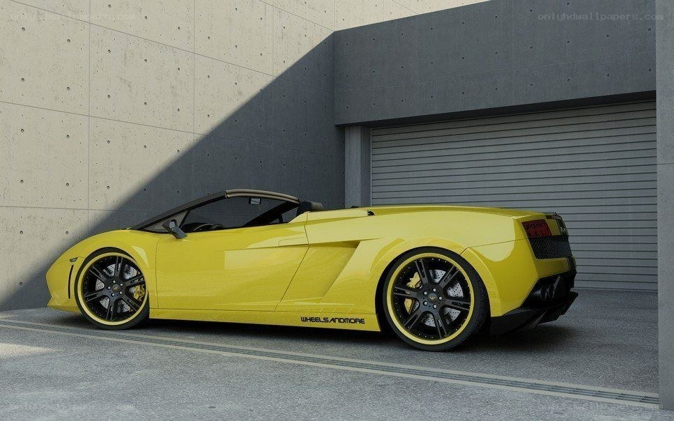 Yellow Lamborghini convertible