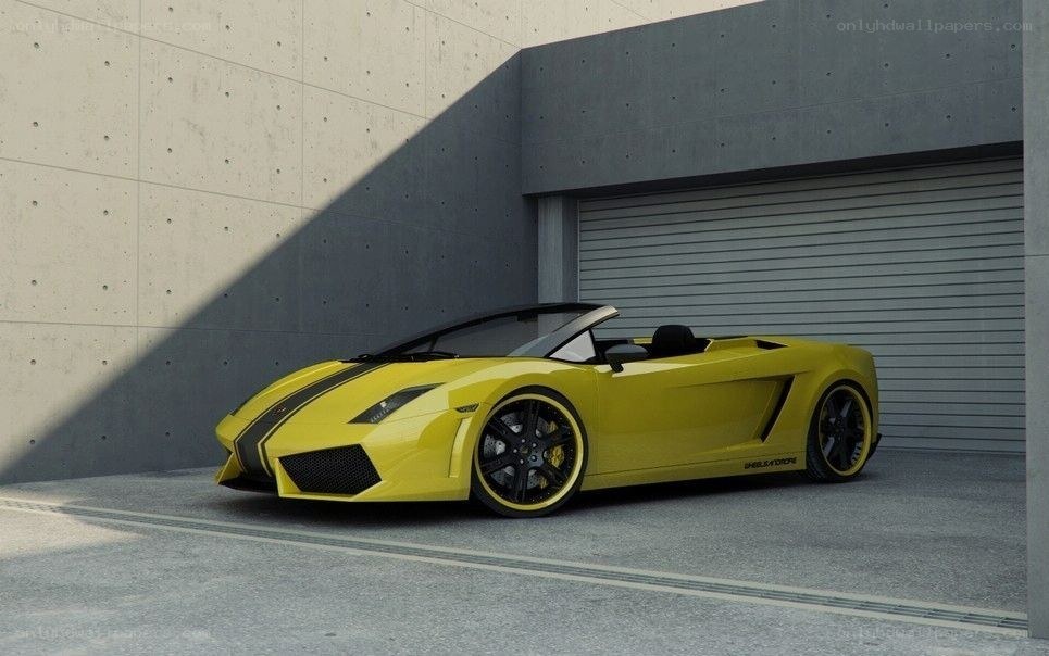 Yellow Lamborghini convertible