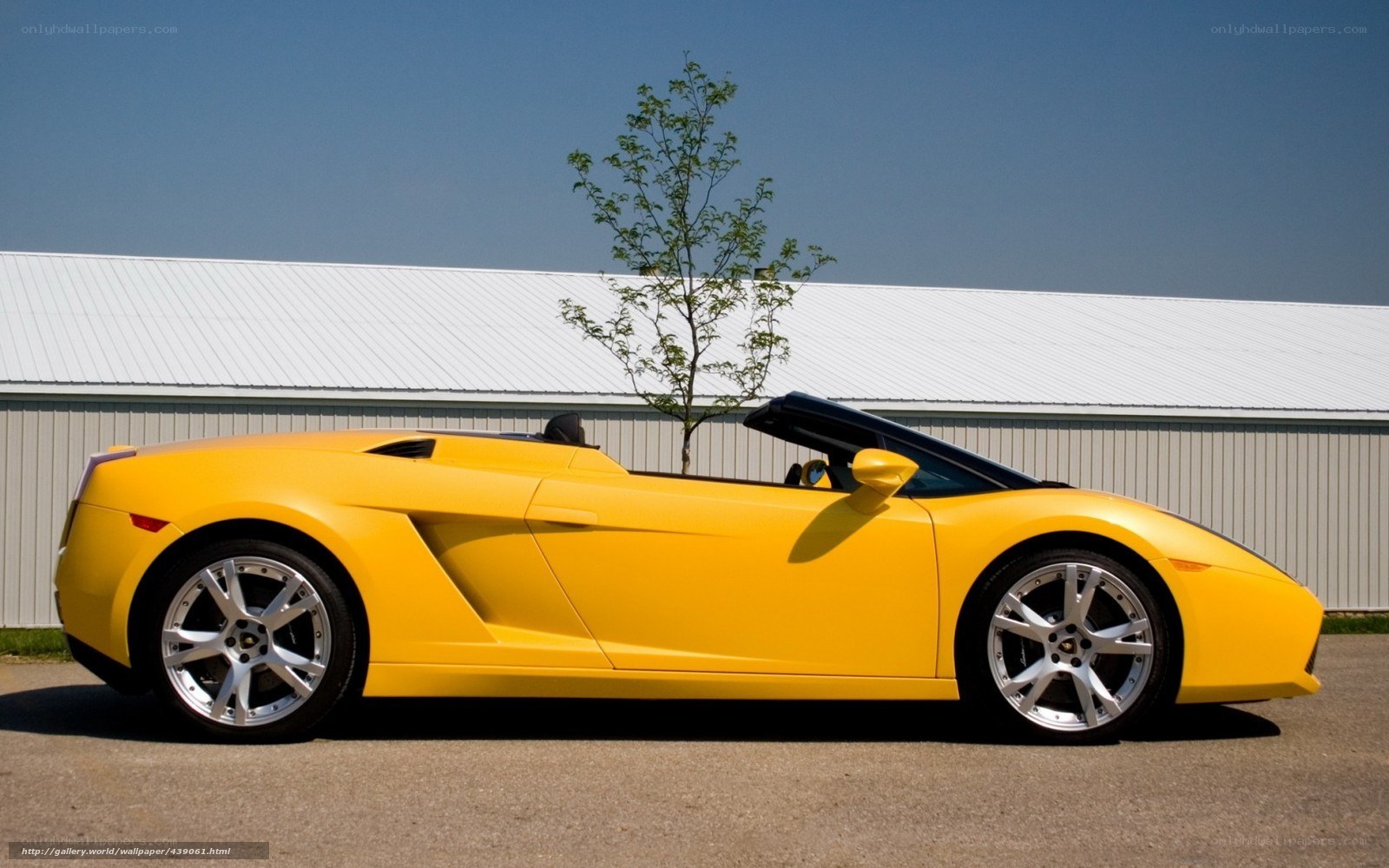 Yellow Lamborghini convertible