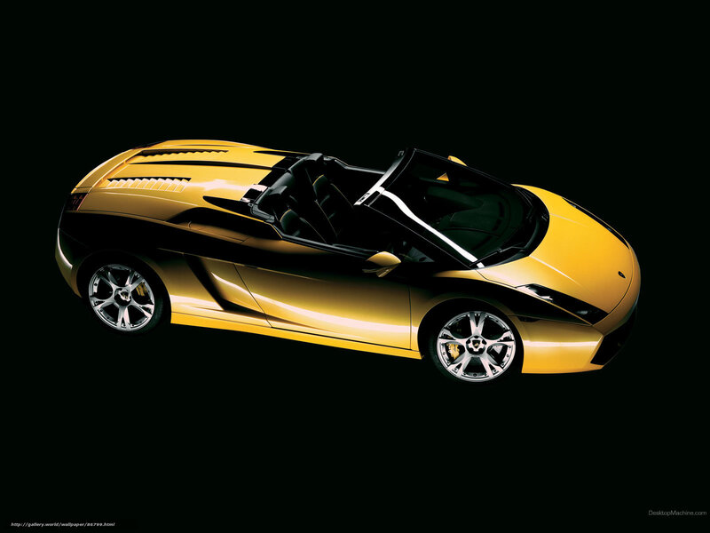 Yellow Lamborghini Convertible — Dramatic, Photograph