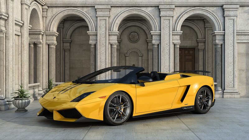 Yellow Lamborghini Convertible — Dramatic