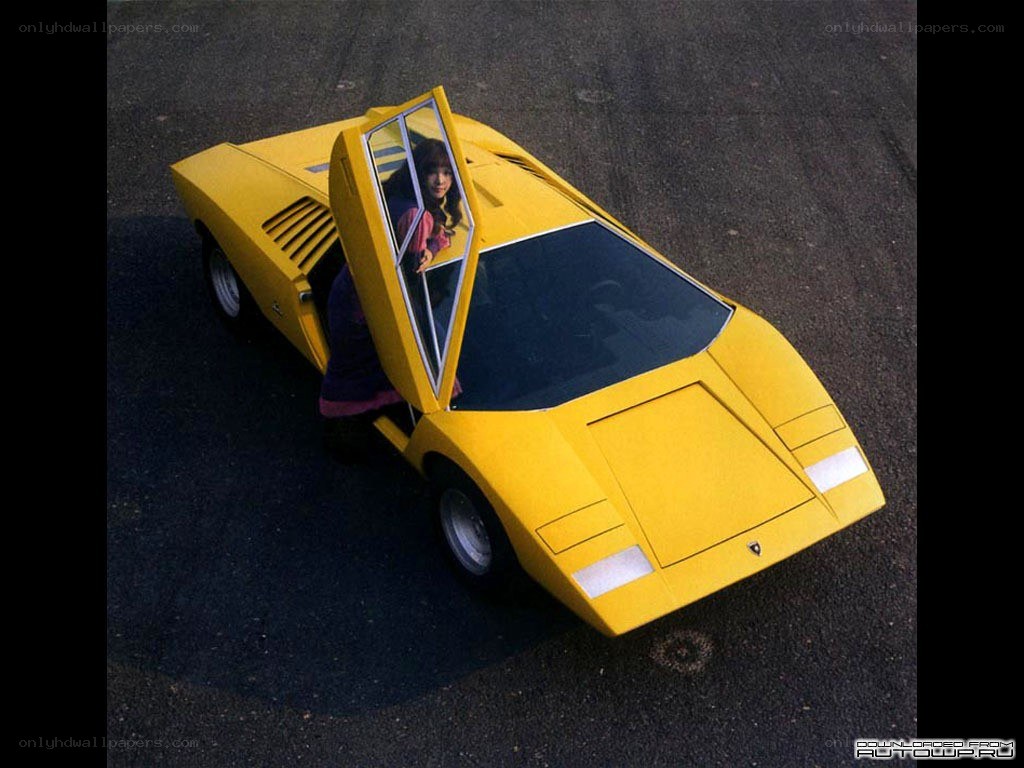 Yellow Lamborghini Countach