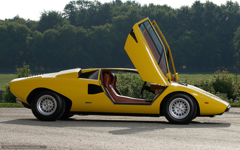 Yellow Lamborghini Countach