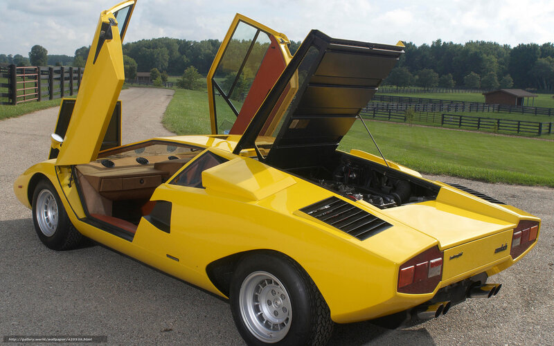 Yellow Lamborghini Countach