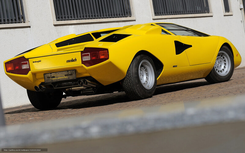 Yellow Lamborghini Countach — Dramatic, Afternoon
