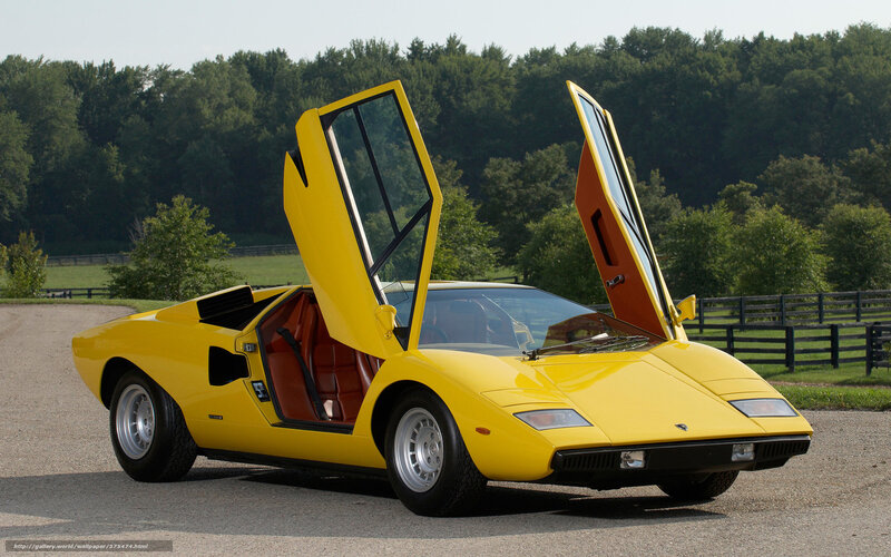 Yellow Lamborghini Countach
