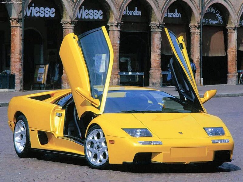 Yellow Lamborghini Diablo — Dramatic, Afternoon