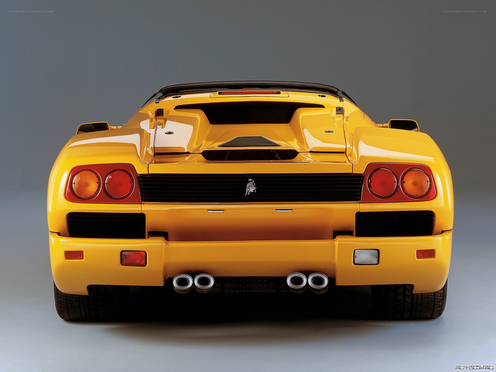 Yellow Lamborghini Diablo rear view