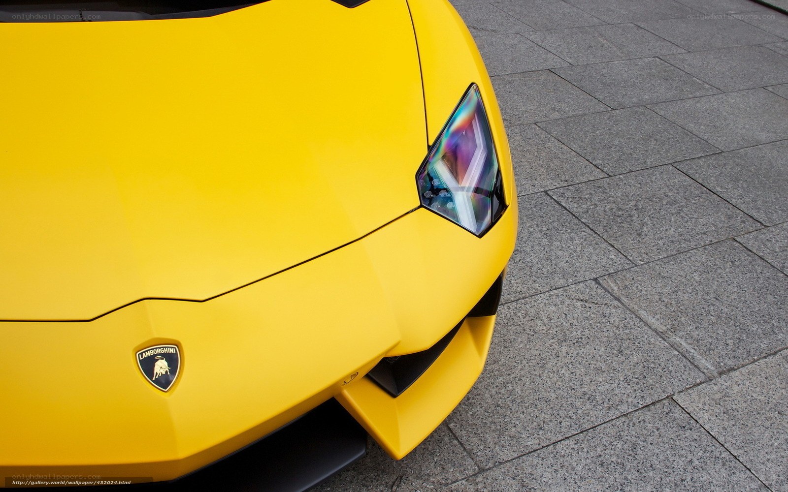 Yellow Lamborghini front view
