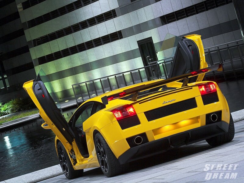 Yellow Lamborghini Gallardo — Dramatic, Night, Photograph, Car Door