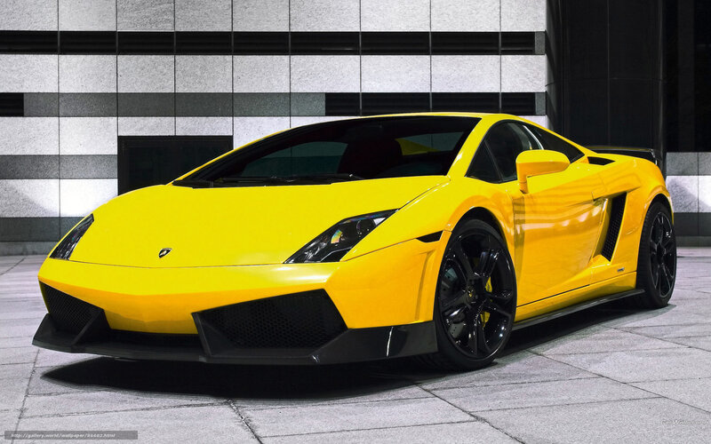 Yellow Lamborghini Gallardo — Dramatic, Night, Photograph