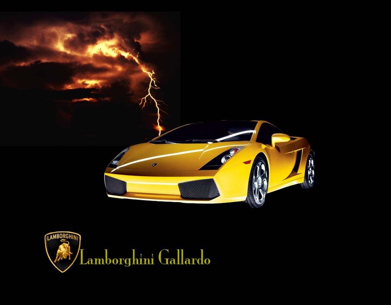 Yellow Lamborghini Gallardo — Dramatic, Night