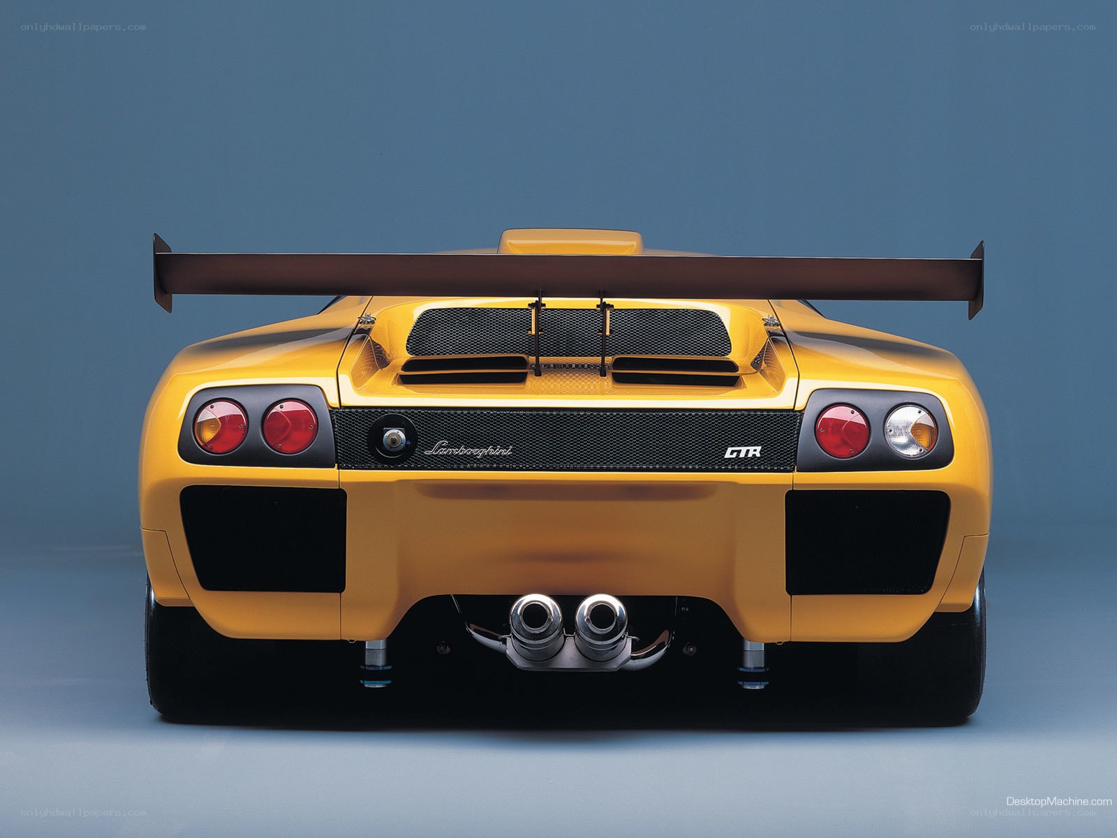 Yellow Lamborghini GTR rear view