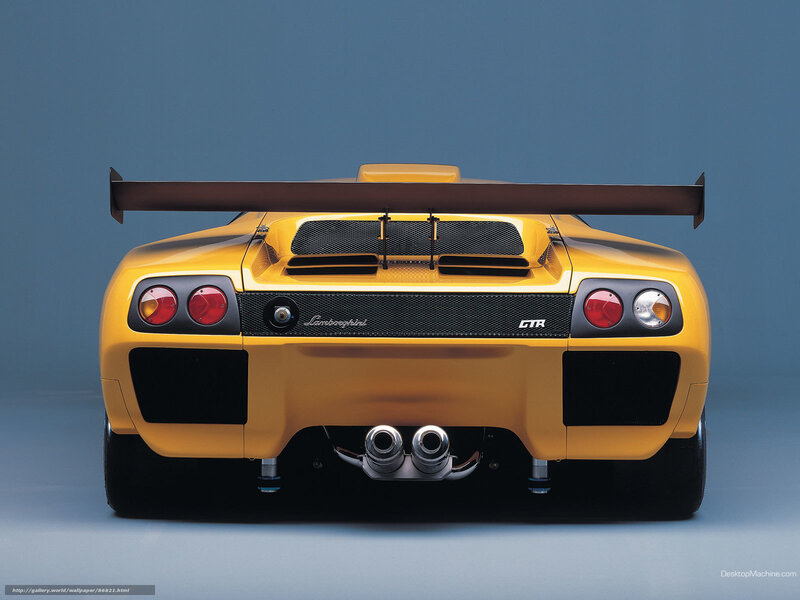 Yellow Lamborghini GTR rear view