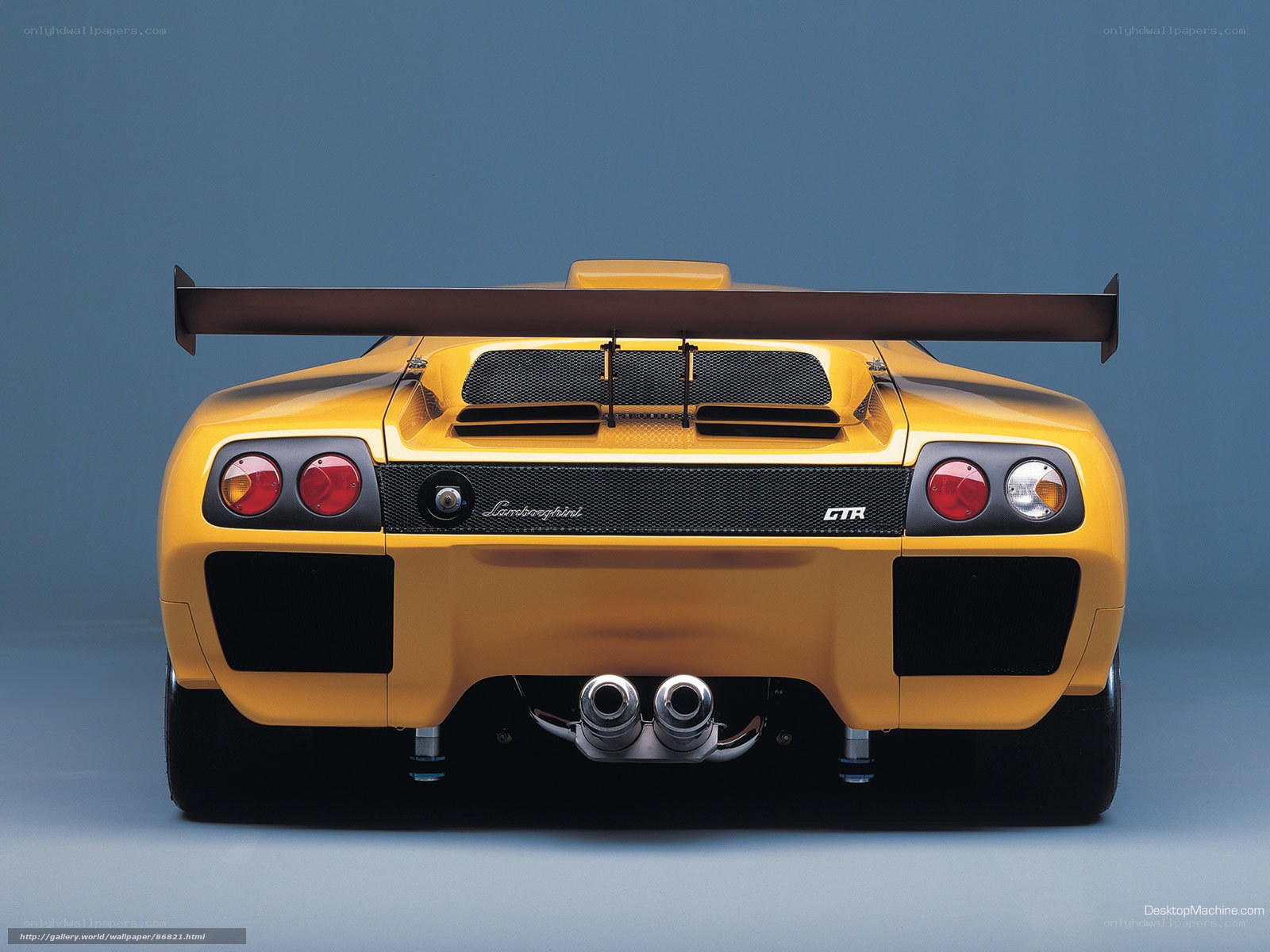Yellow Lamborghini GTR rear view