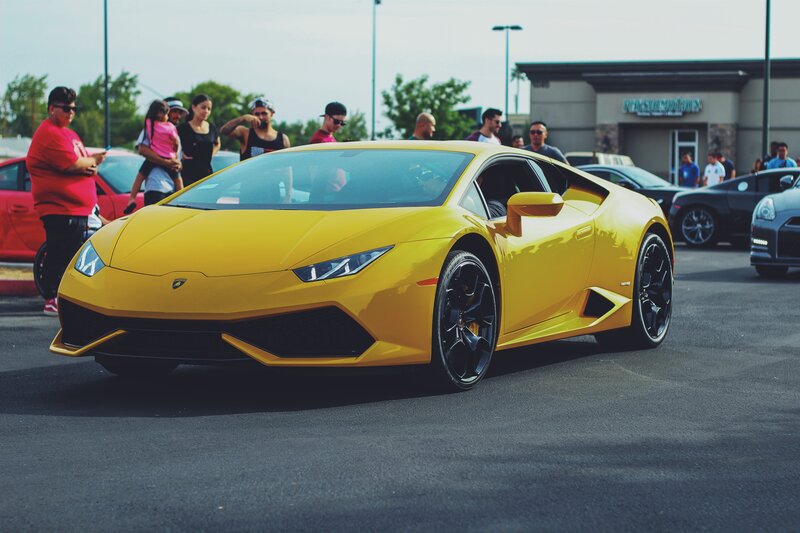 Yellow Lamborghini Huracan — Dramatic, Afternoon
