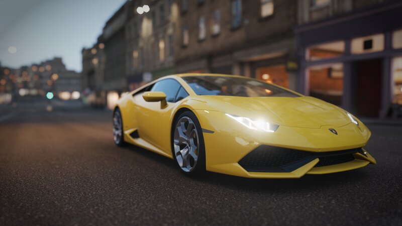 Yellow Lamborghini Huracan — Dramatic, Night, 3d Render