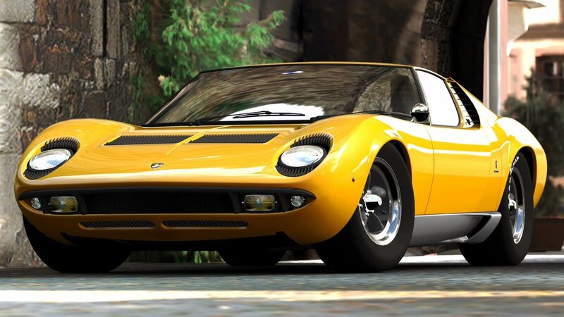yellow lamborghini miura