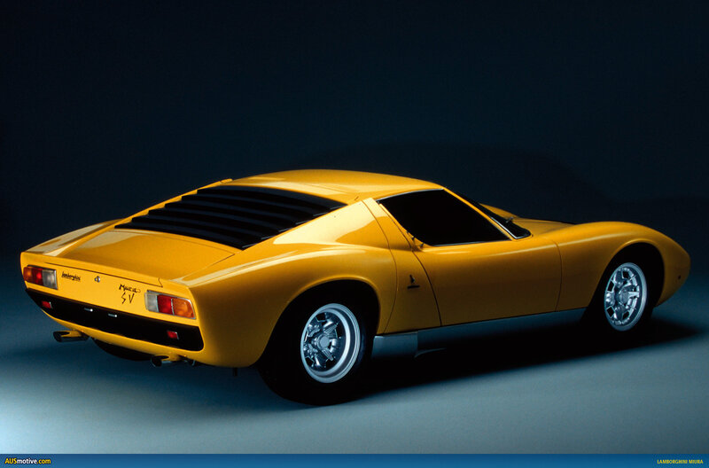 Yellow Lamborghini Miura — Dramatic, Photograph