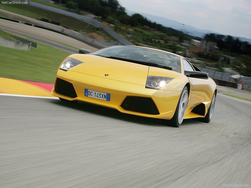 Yellow Lamborghini on a racetrack
