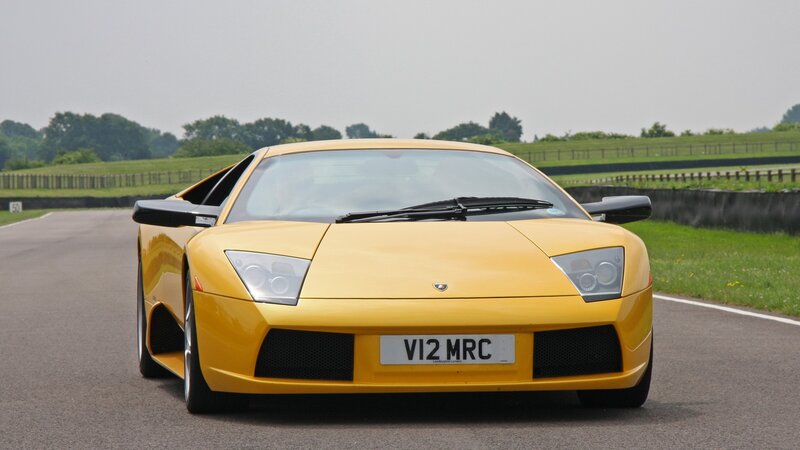 Yellow Lamborghini on a racetrack