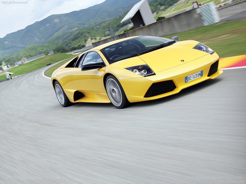 Yellow Lamborghini on a racetrack