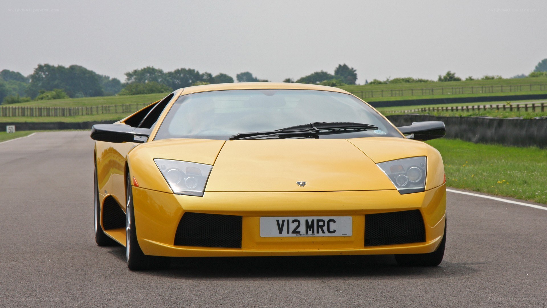 yellow lamborghini on a track