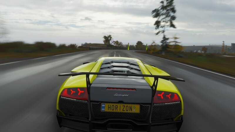 Yellow Lamborghini on Road — Dynamic