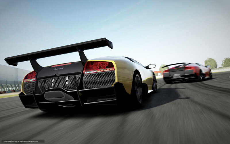 Yellow Lamborghini on Track — Dynamic