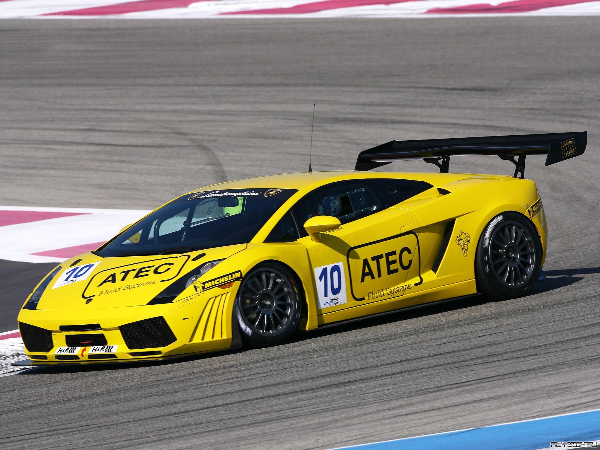 Yellow Lamborghini race car